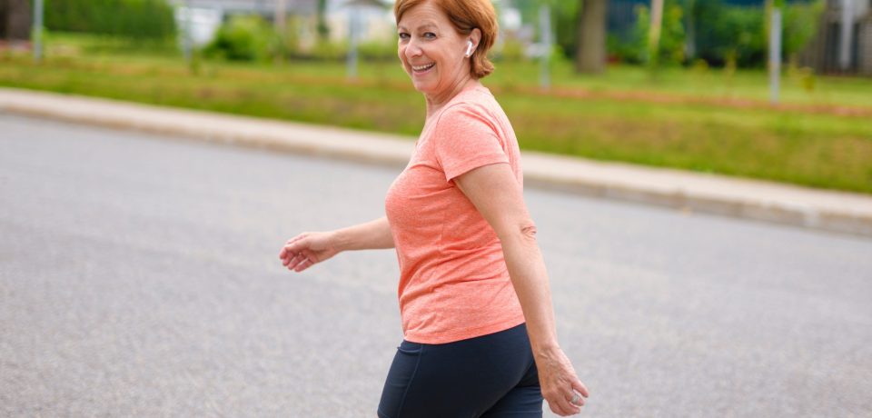 Walking Speed Woman walking to improve her health